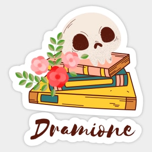 Dramione, skull and books Sticker